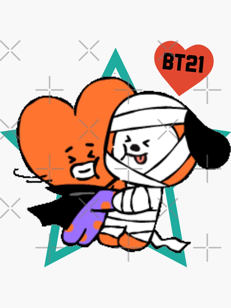 Bt21 Tata And Shimmy Halloween Sticker For Sale By Theclassic2 Redbubble 2296