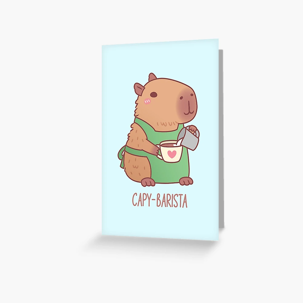 Cute Capybara Capyuccino Coffee Takeaway Cup' Sticker