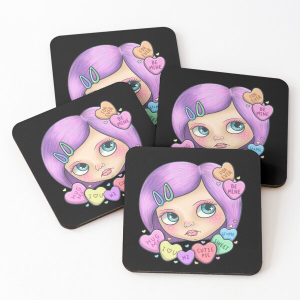 Item preview, Pretty Blythe Doll Face with Candy Hearts designed and sold by FreyaDraws.