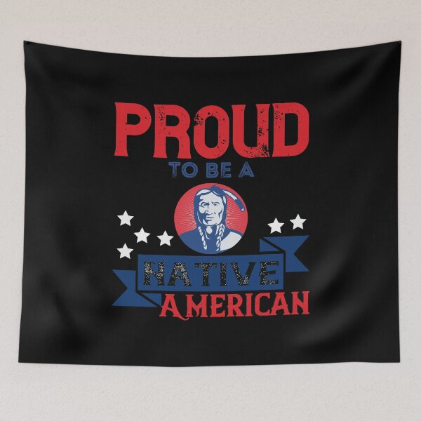 Item preview,  Native America Heritage Month Proud To Be A Native American Black Background designed and sold by RockBeeDesigns.