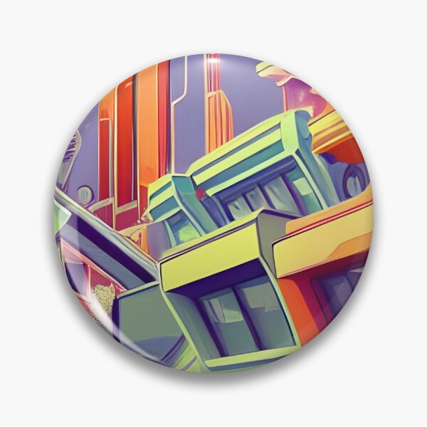 Artikelvorschau, retrofuturistische Stadtlandschaft entworfen und verkauft von lillyvanpitz.