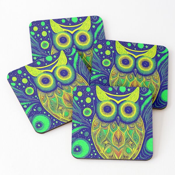 Item preview, Cosmic Owl Tribal Totem in Outer Space designed and sold by ittybittyowl.