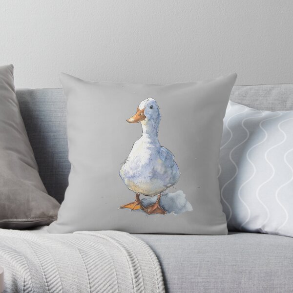 Greetings White Duck! Throw Pillow