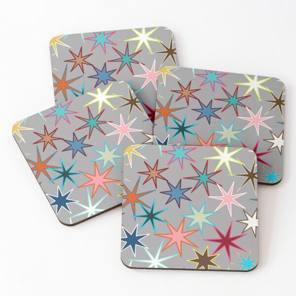 Item preview, Modern Starburst Print, Jewel Colors on Gray designed and sold by Marymarice.