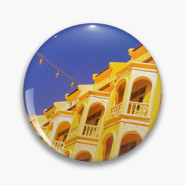 Item preview, Yellow ancient floored facade against blue sky designed and sold by kall3bu.