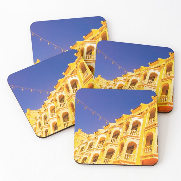 Item preview, Yellow ancient floored facade against blue sky designed and sold by kall3bu.
