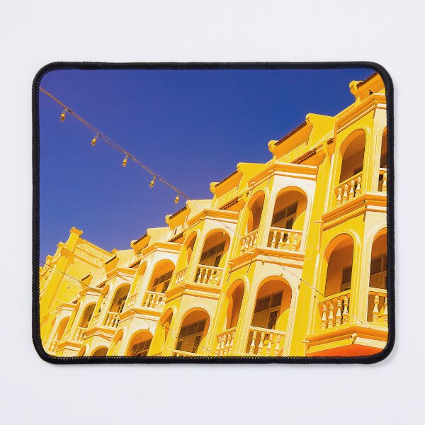 Item preview, Yellow ancient floored facade against blue sky designed and sold by kall3bu.