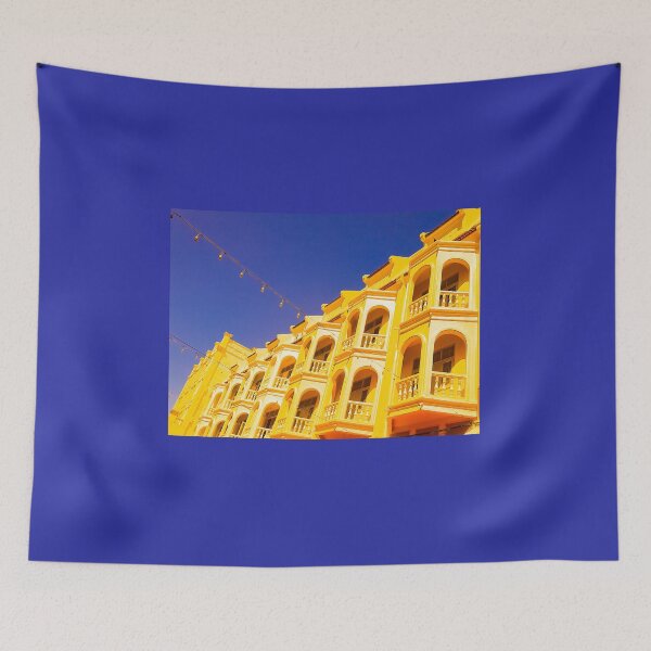 Item preview, Yellow ancient floored facade against blue sky designed and sold by kall3bu.