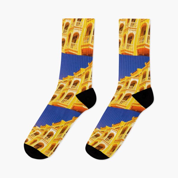 Item preview, Yellow ancient floored facade against blue sky designed and sold by kall3bu.