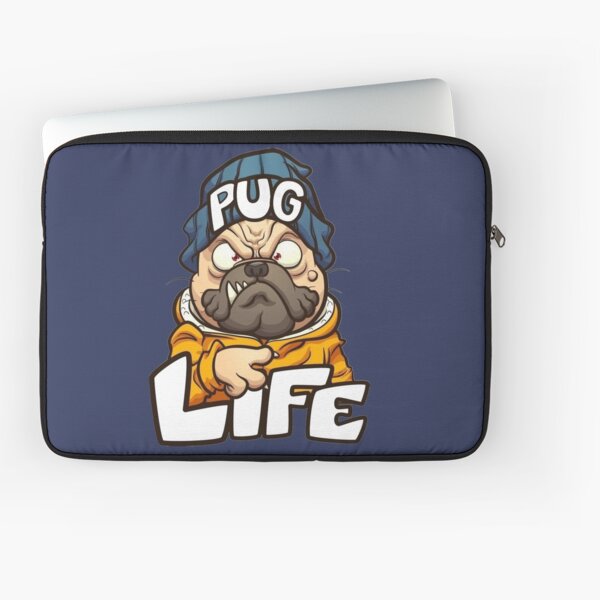 Cartoon Pug Life Dog Laptop Sleeve