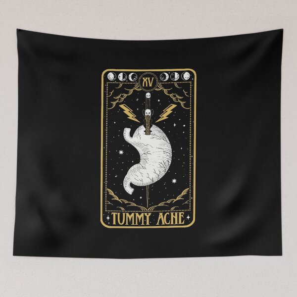 Item preview, Tummy Ache Tarot Card [Black & Gold] designed and sold by Rebalien.