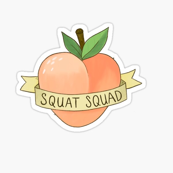 Squat Squad Peach Sticker