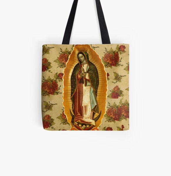 Mexican Virgin Mary of Guadalupe Catholic Religious Christian All Over Print Tote Bag