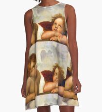Angels Cherubs Raphael Santi Sistine Madonna Sweet A-Line Dress