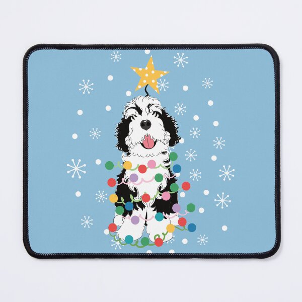 Item preview, Black and White Bernedoodle Christmas Tree designed and sold by Lulupainting.