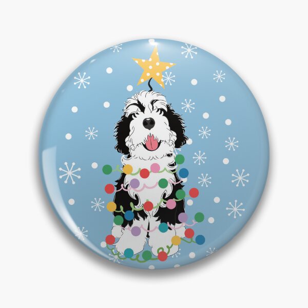 Item preview, Black and White Bernedoodle Christmas Tree designed and sold by Lulupainting.