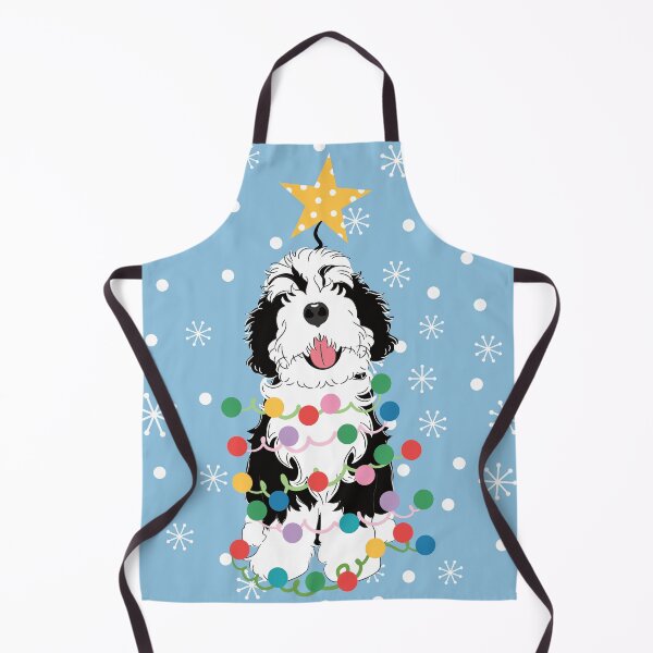 Item preview, Black and White Bernedoodle Christmas Tree designed and sold by Lulupainting.