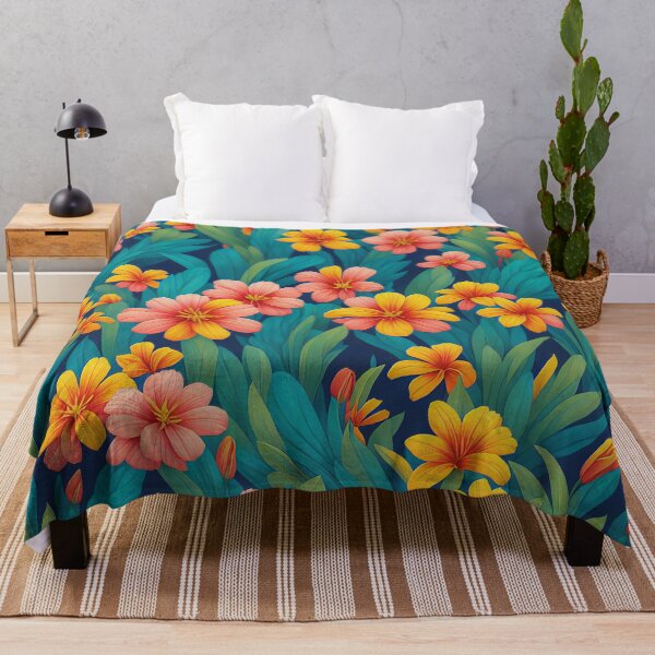 Aperçu de l'œuvre Fun flowers tropical pattern créée et vendue par Purple-Horizon.
