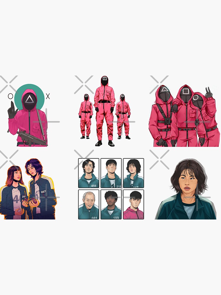 "Squid Game sticker pack" Sticker for Sale by arkonsu | Redbubble