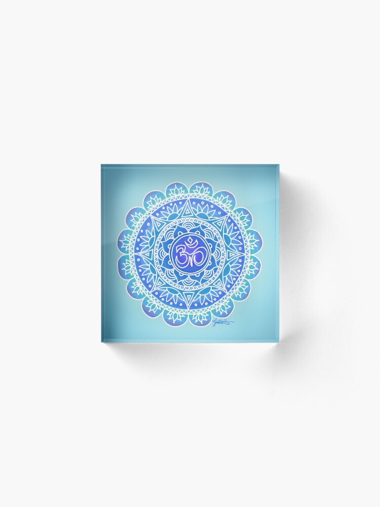 Alternate view of Blue Ohm Mandala Acrylic Block
