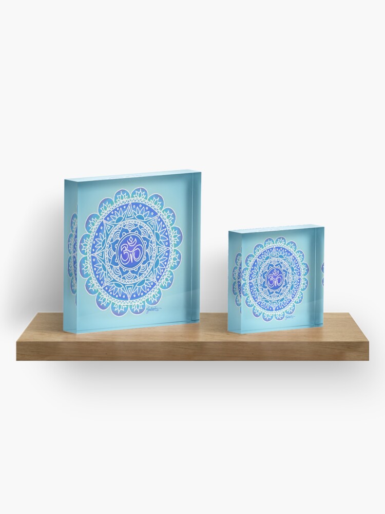 Alternate view of Blue Ohm Mandala Acrylic Block