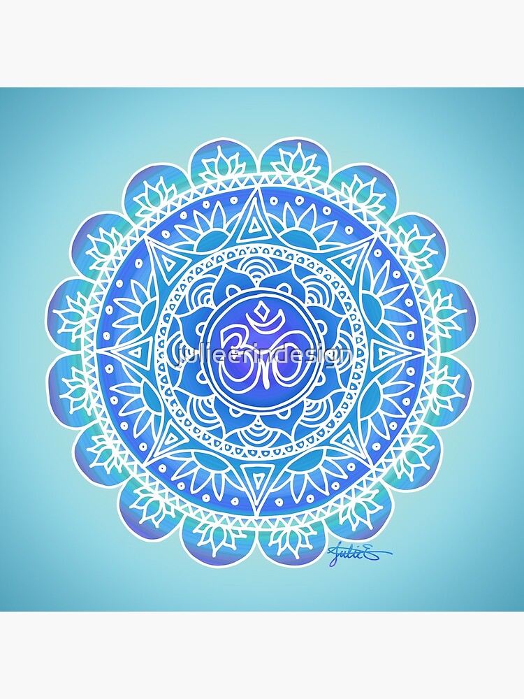 Blue Ohm Mandala by julieerindesign