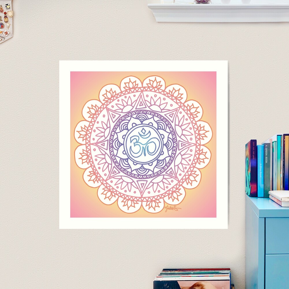 Teen Girl Room Decor, Mandala Wall Art, Set of 2 Prints, Blush