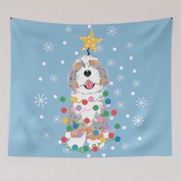 Item preview, Blue Merle Bernedoodle Christmas Tree designed and sold by Lulupainting.
