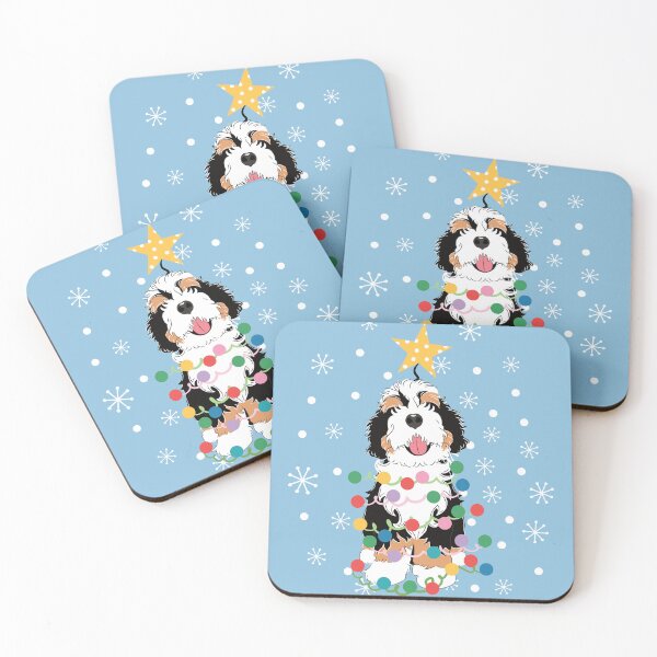 Item preview, Tri Color Bernedoodle Christmas Tree designed and sold by Lulupainting.