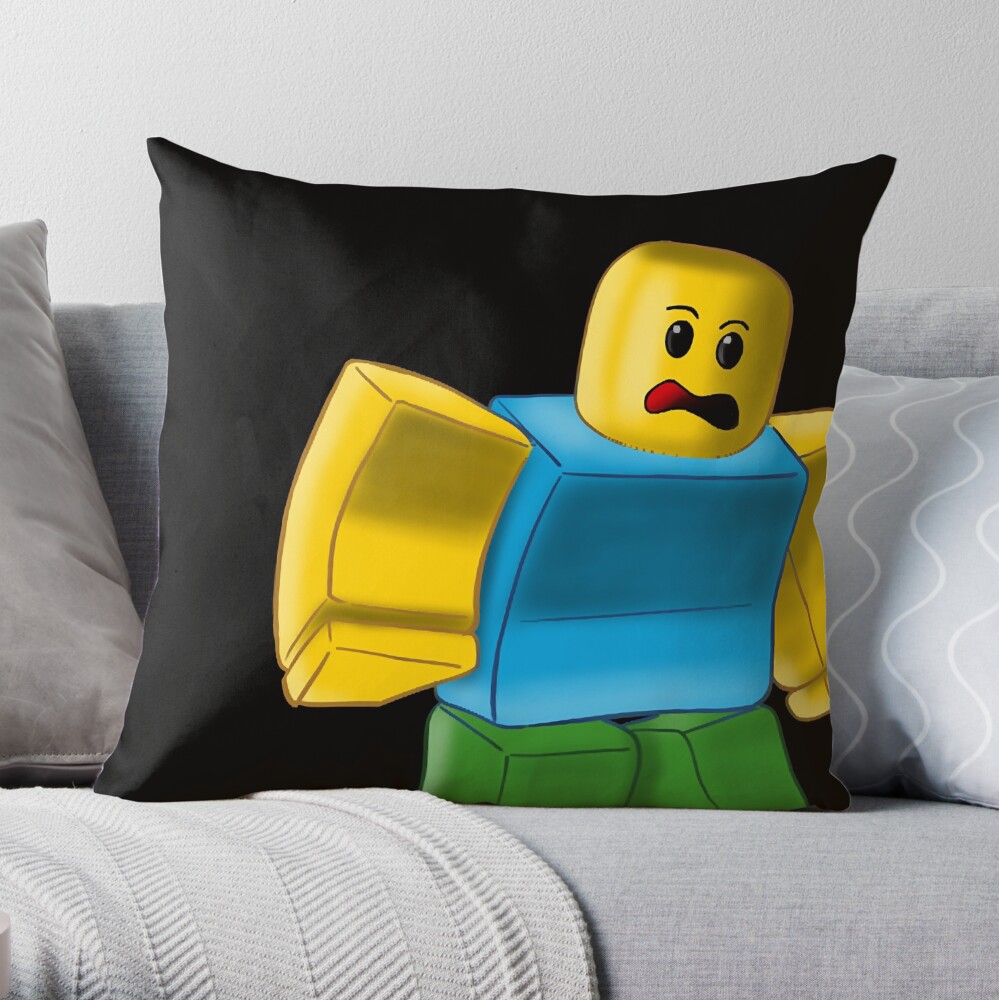 Roblox Noob Avatar Throw Pillow by Cacao Dreams