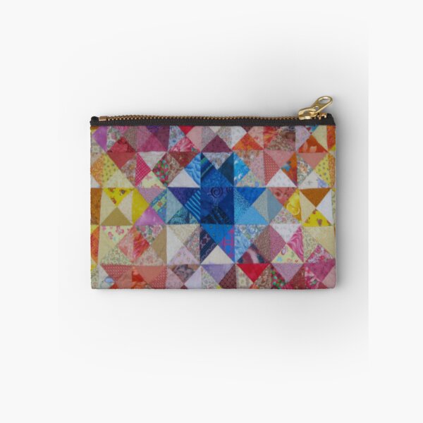 Item preview, Patchwork Art Mosaic Shapes Square Triangular Flower Circle Patterned Multi Color Spiral Cross in the Middle designed and sold by ErisMerch.