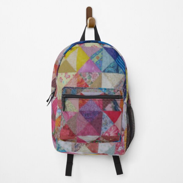 Item preview, Patchwork Art Mosaic Shapes Square Triangular Flower Circle Patterned Multi Color Spiral Cross in the Middle designed and sold by ErisMerch.
