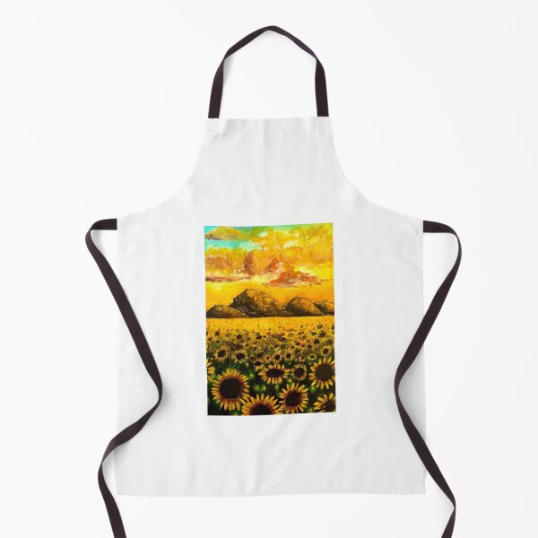 Item preview, Warm sunset sunflower colorful mountain landscape designed and sold by Sorbelloart.