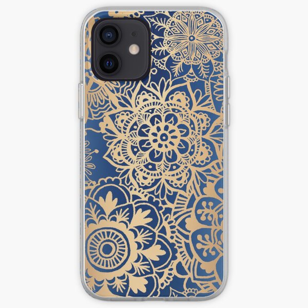 Blue and Gold Mandala Pattern iPhone Soft Case