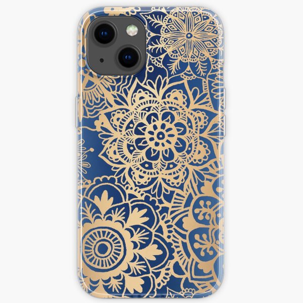 Blau und Gold Mandala Muster iPhone Flexible Hülle