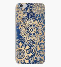 Blue and Gold Mandala Pattern iPhone Case