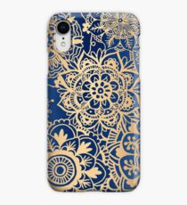 Blue and Gold Mandala Pattern iPhone XR Case