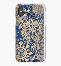 Blue and Gold Mandala Pattern iPhone Case