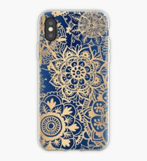 Blue and Gold Mandala Pattern iPhone Case