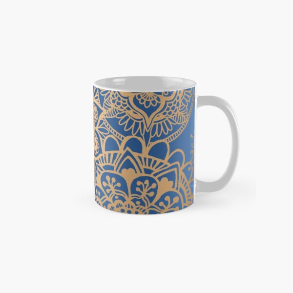 Blue and Gold Mandala Pattern Classic Mug