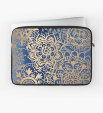 Funda para portátil Patrón de mandala azul y oro