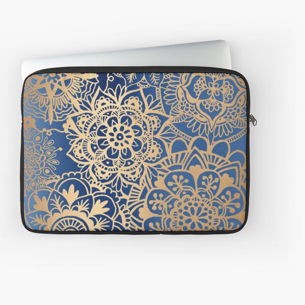 Fashion Tablet Bag Psychedelic Bohemian Mandala Flower Graphic Laptop Bag Durable Neoprene Laptop Computer Sleeve with Handle White 10inch