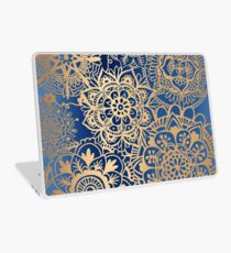 Vinilo para portátil Patrón de mandala azul y oro