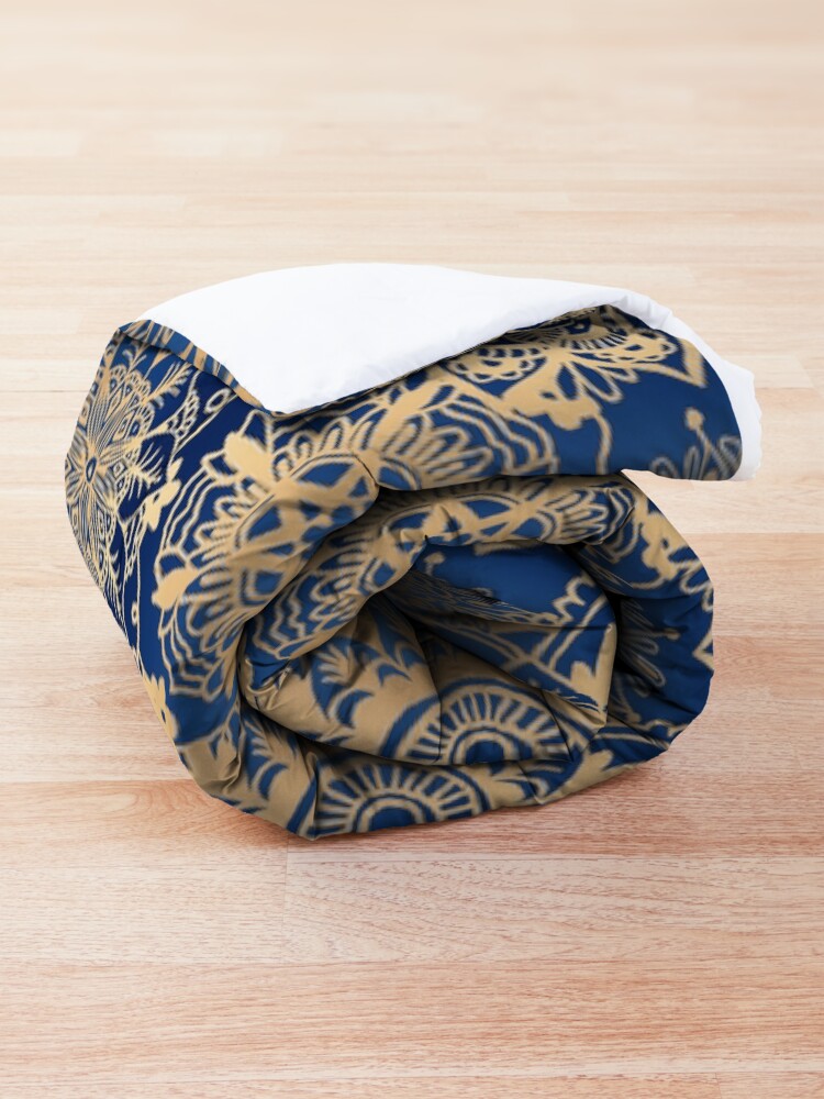 Alternate view of Blue and Gold Mandala Pattern Comforter