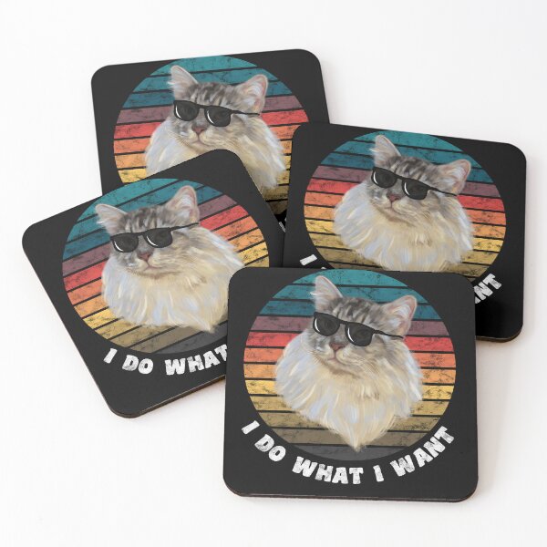 Item preview, I do what I want funny cat retro sun, cat lover designed and sold by hadkhanong.