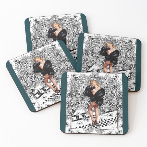 Item preview, Black Mink by Gil Elvgren Remastered Vintage Retro Xzendor7 Art Reproductions  designed and sold by martinezArts.