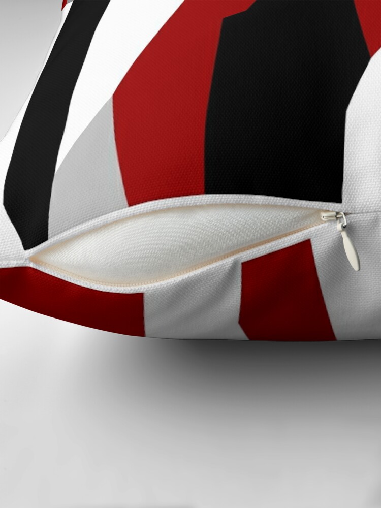 Alternate view of red black and white abstract Throw Pillow
