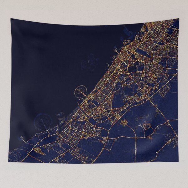 Item preview, Dubai, UAE Map  - City At Night designed and sold by deMAP.