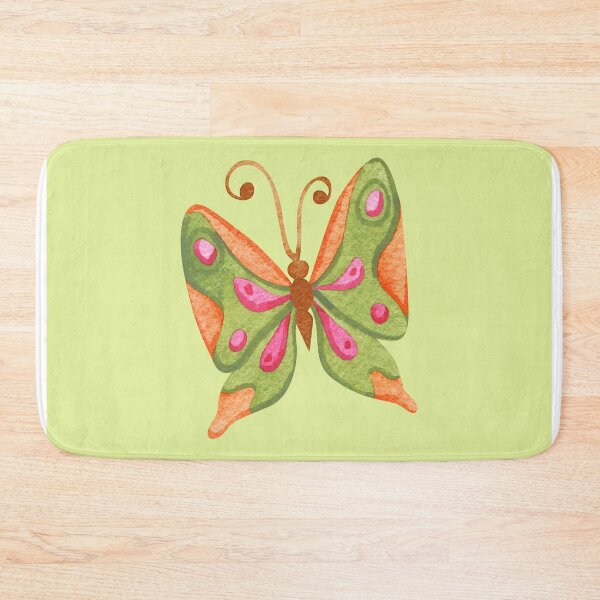 Item preview, Colored butterfly on pale green background designed and sold by Tervezek.