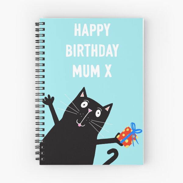 Item preview, Black Cat With Gift Happy Birthday Mum designed and sold by Adam Regester.